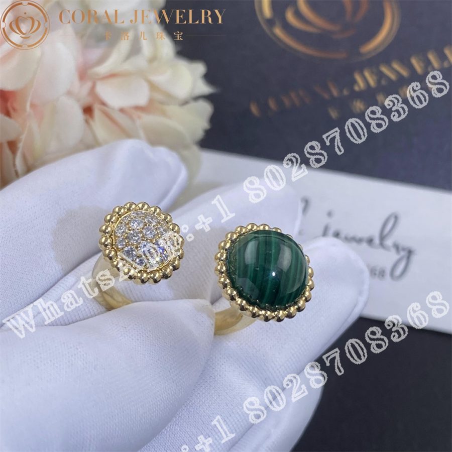 Van Cleef & Arpels Perlée couleurs Between the Finger ring Yellow gold, Diamond, Malachite VCARO9SU00 - Image 6