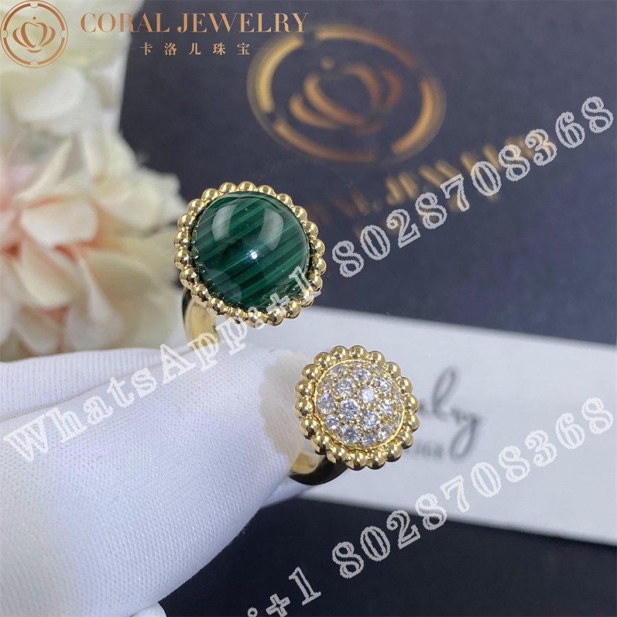 Van Cleef & Arpels Perlée couleurs Between the Finger ring Yellow gold, Diamond, Malachite VCARO9SU00 - Image 3