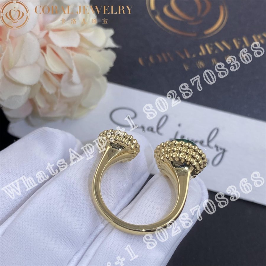 Van Cleef & Arpels Perlée couleurs Between the Finger ring Yellow gold, Diamond, Malachite VCARO9SU00 - Image 5