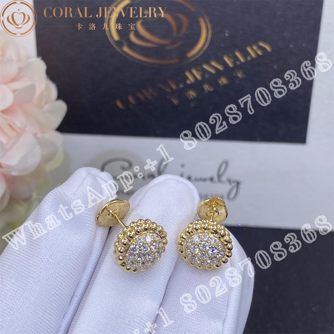 Van Cleef Arpels Perlee Diamonds Earrings Yellow Gold Diamond Vcaro9pg00 Coral (2)