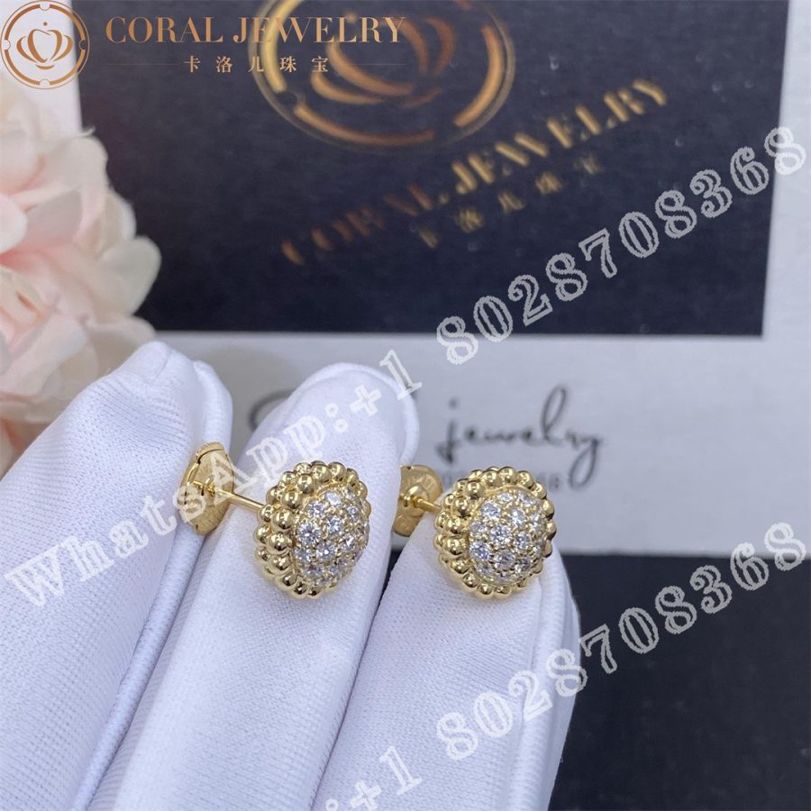 Van Cleef & Arpels Perlée diamonds earrings Yellow gold, Diamond VCARO9PG00 - Image 3