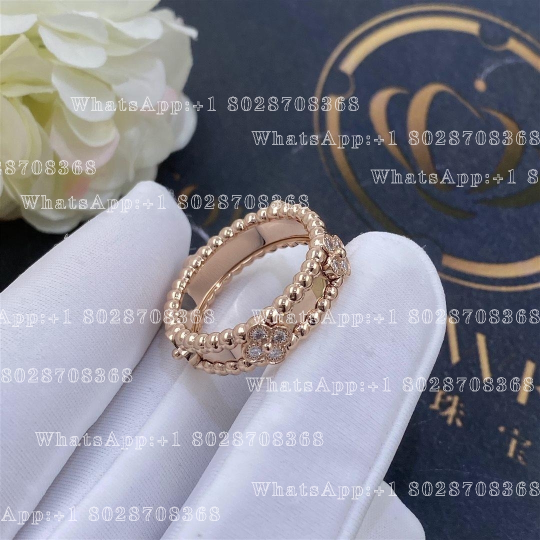 Van Cleef & Arpels Perlée sweet clovers ring Rose gold, Diamond VCARP6ML00