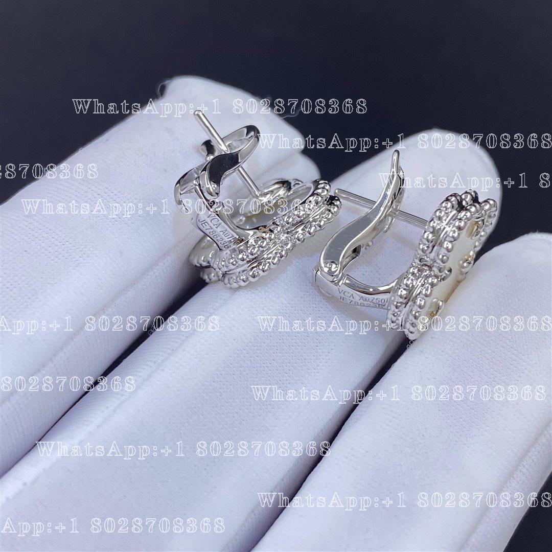 Van Cleef & Arpels Vintage Alhambra earrings White gold, Mother-of-pearl VCARF48600