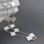 Van Cleef & Arpels Vintage Alhambra necklace, 10 motifs White gold, Mother-of-pearl VCARF48500