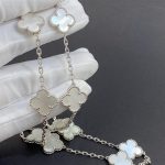 Van Cleef & Arpels Vintage Alhambra necklace, 10 motifs White gold, Mother-of-pearl VCARF48500