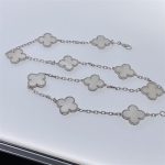 Van Cleef & Arpels Vintage Alhambra necklace, 10 motifs White gold, Mother-of-pearl VCARF48500