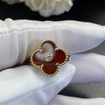 Van Cleef & Arpels Vintage Alhambra ring Yellow gold, Carnelian, Diamond VCARD40800