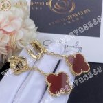 Van Cleef & Arpels Magic Alhambra earrings, 2 motifs Yellow gold, Carnelian, Tiger Eye VCARN5JR00 - Image 4