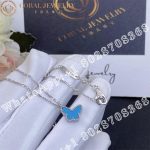 Van Cleef & Arpels Sweet Alhambra butterfly pendant White gold, Turquoise VCARF80500 - Image 3