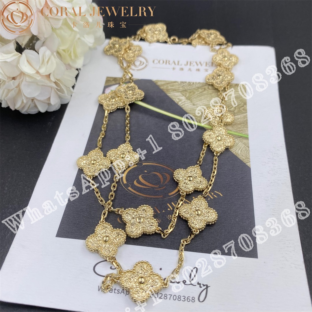 Van Cleef & Arpels Vintage Alhambra long necklace, 20 motifs Yellow gold VCARO1IC00 - Image 5