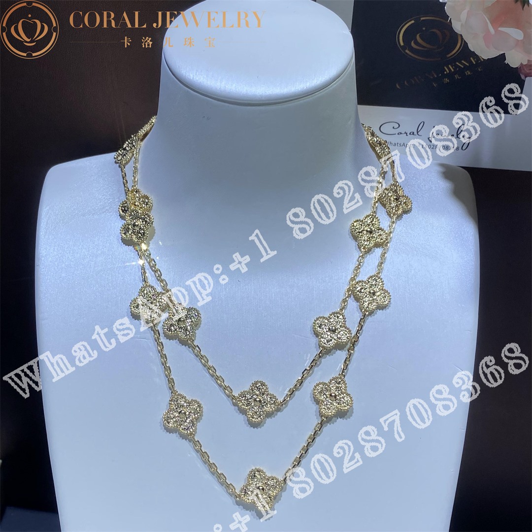 Van Cleef & Arpels Vintage Alhambra long necklace, 20 motifs Yellow gold VCARO1IC00 - Image 3