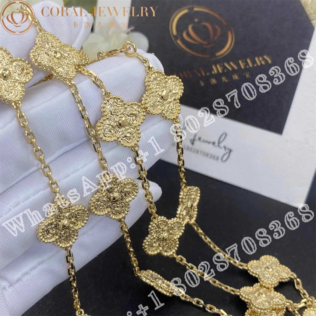 Van Cleef & Arpels Vintage Alhambra long necklace, 20 motifs Yellow gold VCARO1IC00 - Image 4
