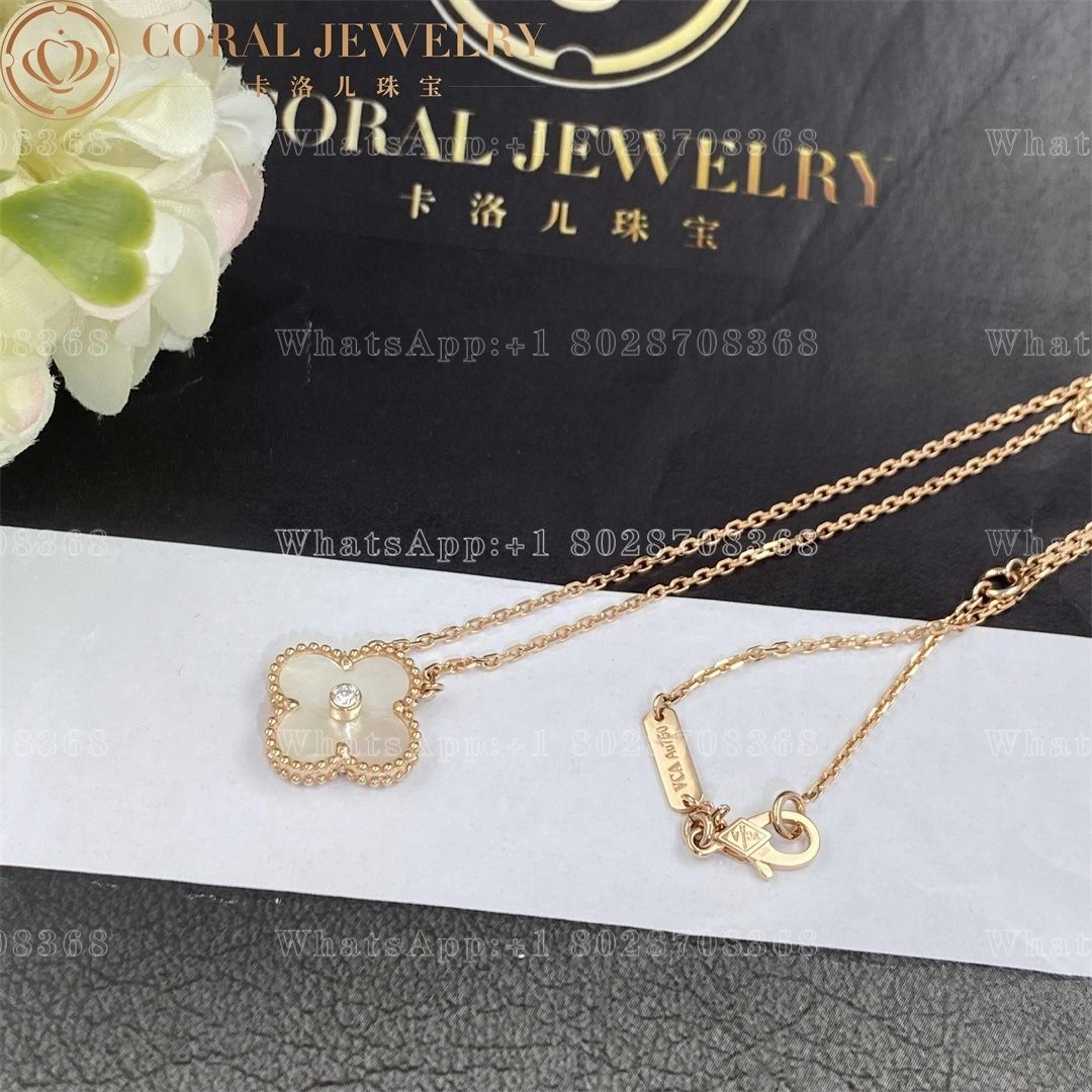 Van Cleef & Arpels Vintage Alhambra 20012 Holiday Necklace Rose Gold Mother-of-Pearl