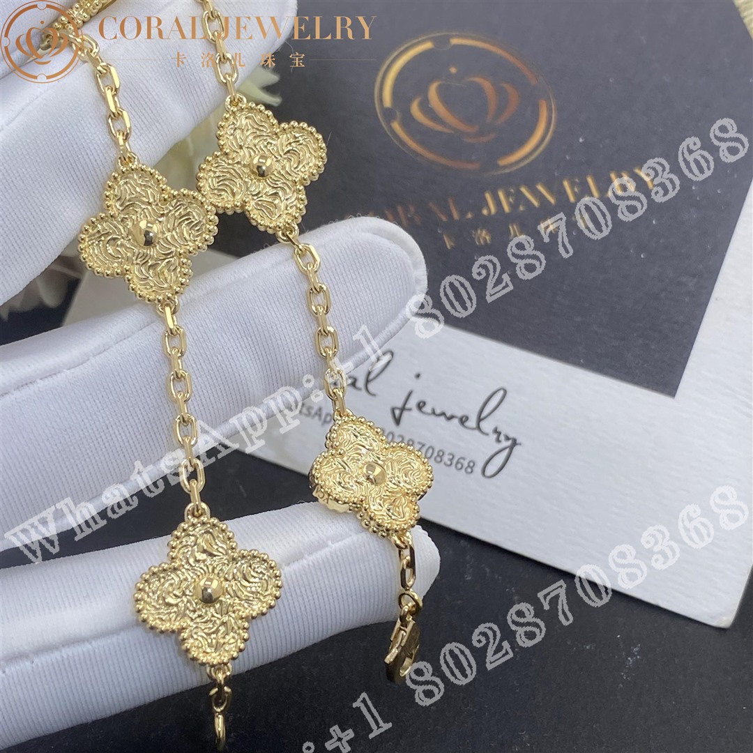 Van Cleef & Arpels Vintage Alhambra bracelet, 5 motifs Yellow gold VCARO1IE00 - Image 5