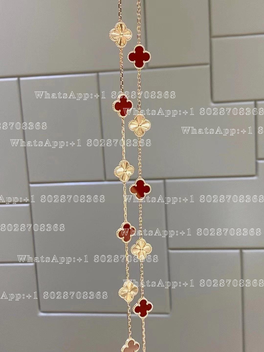 Van Cleef & Arpels Vintage Alhambra long necklace, 20 motifs Rose gold, Carnelian VCARP7RO00