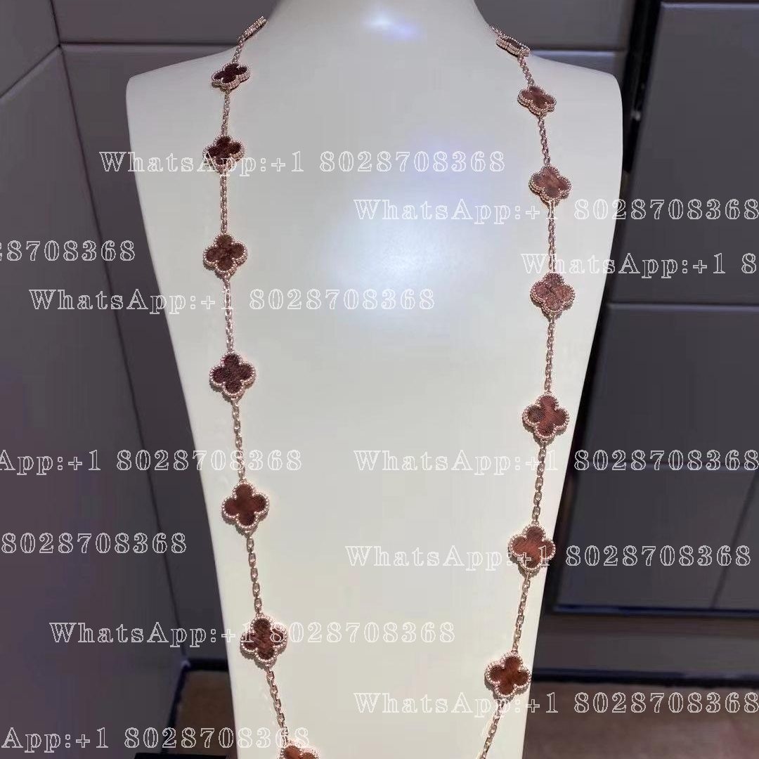 Van Cleef & Arpels Vintage Alhambra long necklace, 20 motifs Rose gold, Letterwood