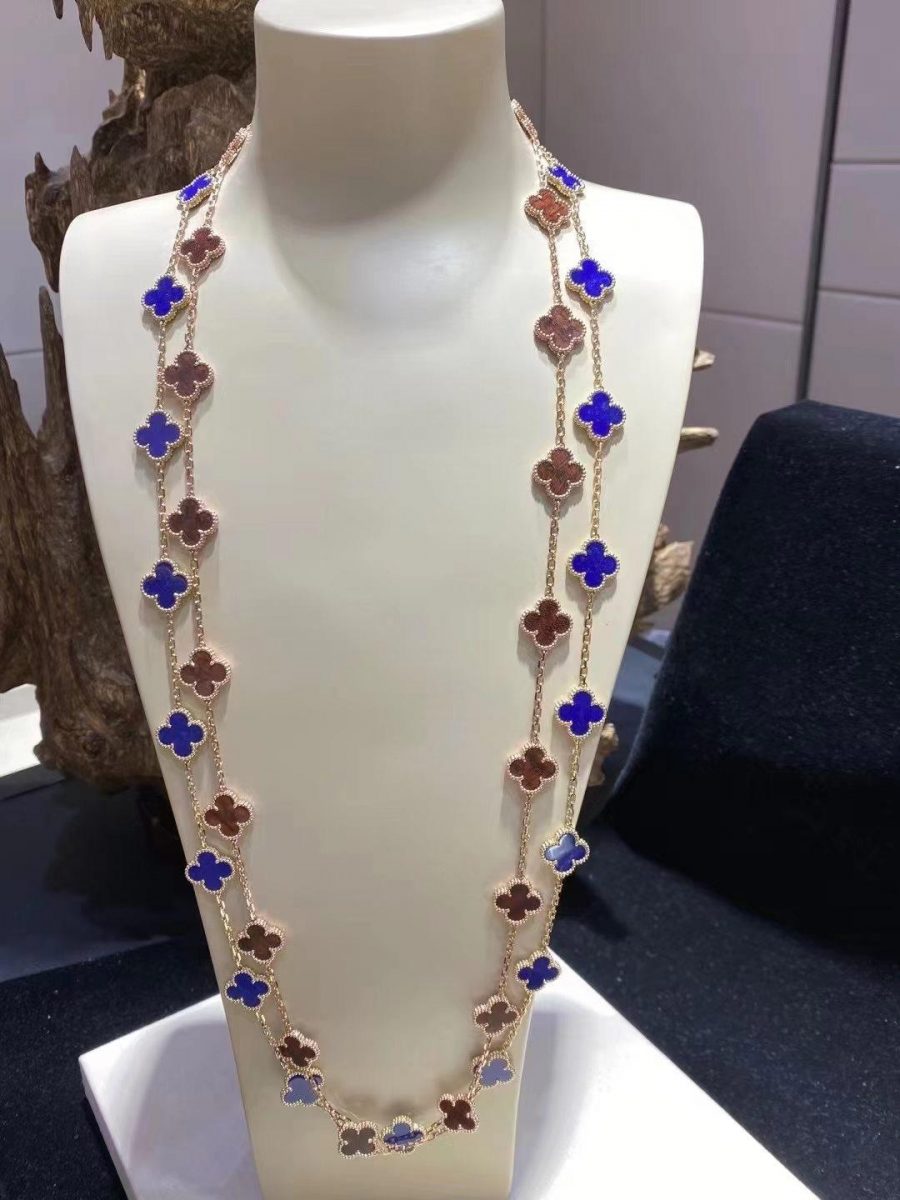 Van Cleef & Arpels Vintage Alhambra long necklace, 20 motifs Rose gold, Letterwood