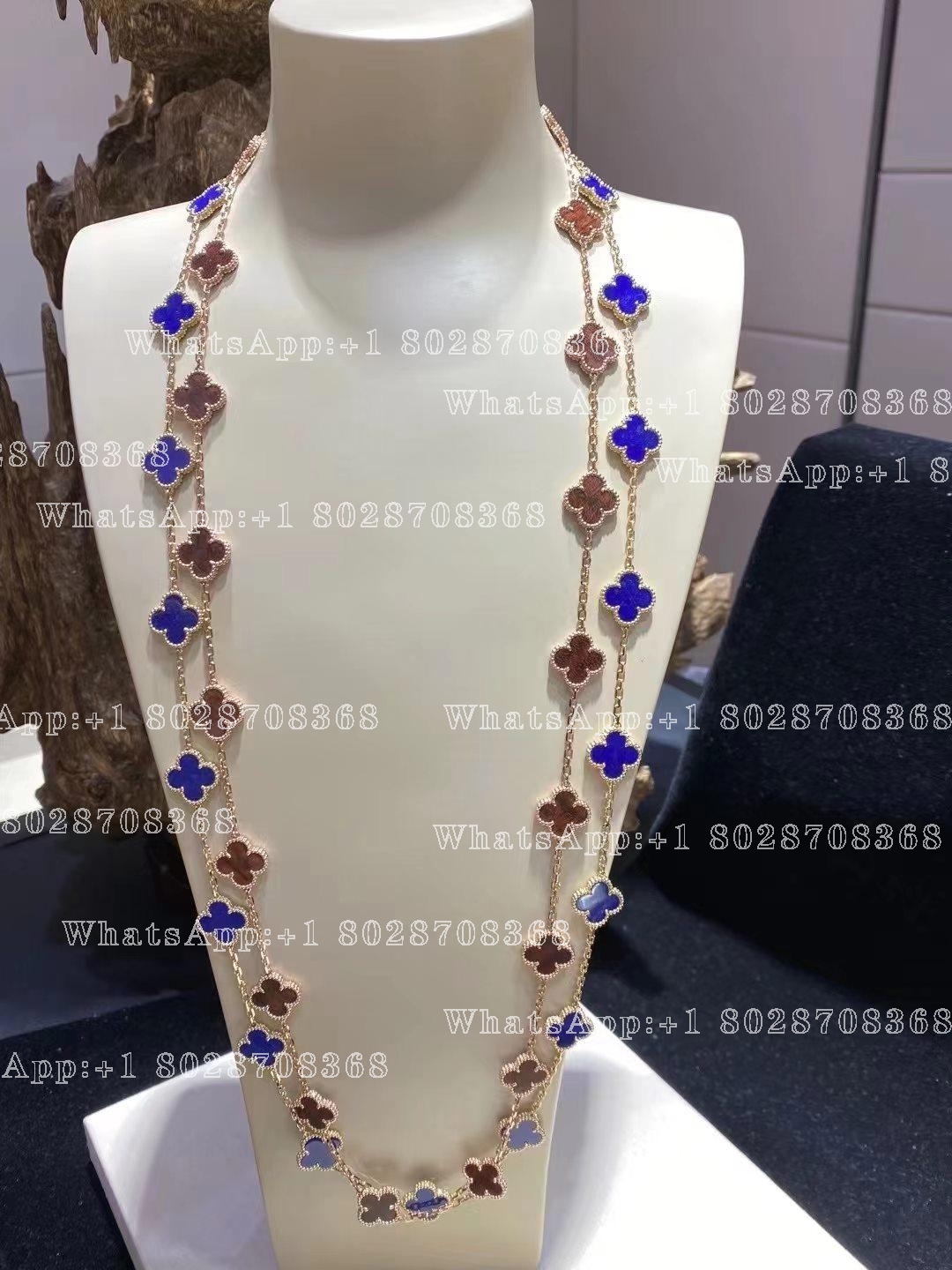 Van Cleef & Arpels Vintage Alhambra long necklace, 20 motifs Rose gold, Letterwood