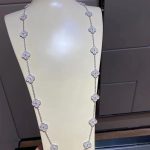 Van Cleef & Arpels Vintage Alhambra long necklace, 20 motifs White gold, Diamond VCARA43300