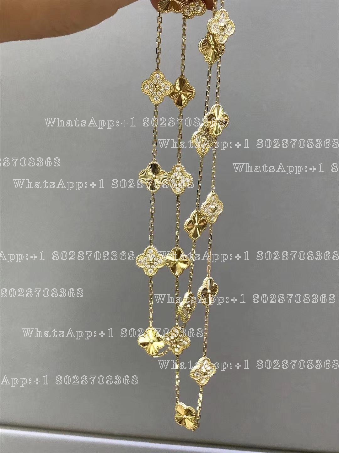 Van Cleef & Arpels Vintage Alhambra long necklace, 20 motifs Yellow gold, Diamond VCARP4KM00