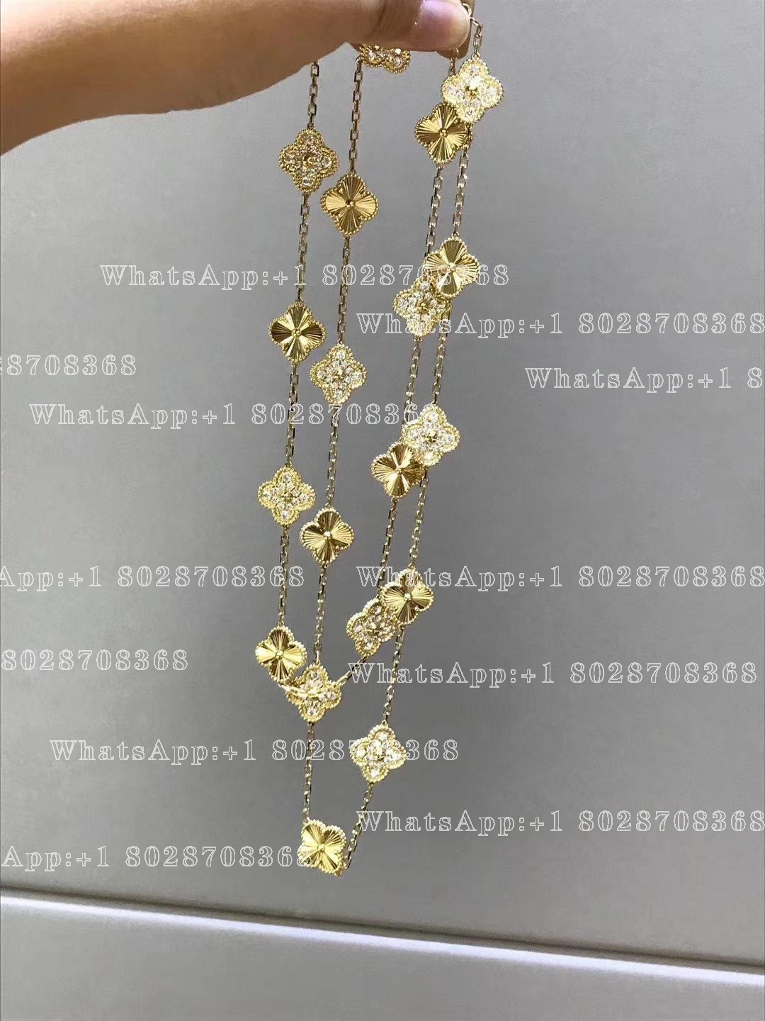 Van Cleef & Arpels Vintage Alhambra long necklace, 20 motifs Yellow gold, Diamond VCARP4KM00