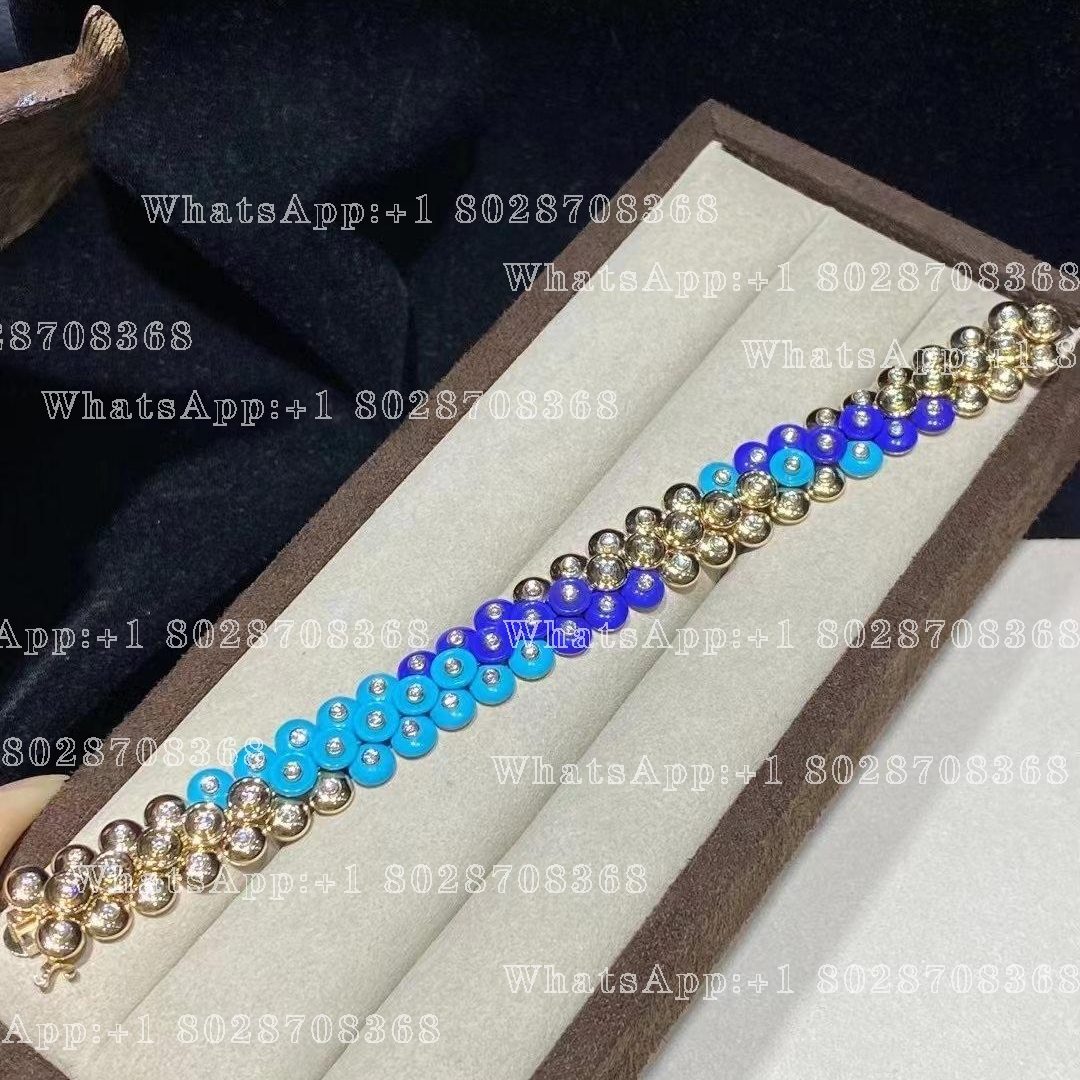 Van Cleef & Arpels Bouton d'or bracelet, Yellow gold, Diamond, Lapis Lazuli, Turquoise VCARP1AL00