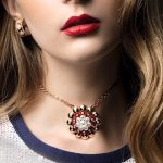 Van Cleef & Arpels Bouton d'or necklace Rose gold, Carnelian, Diamond, Mother-of-pearl VCARO7GI00