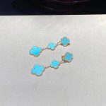Van Cleef & Arpels Magic Alhambra earrings, 3 motifs Yellow gold, Turquoise