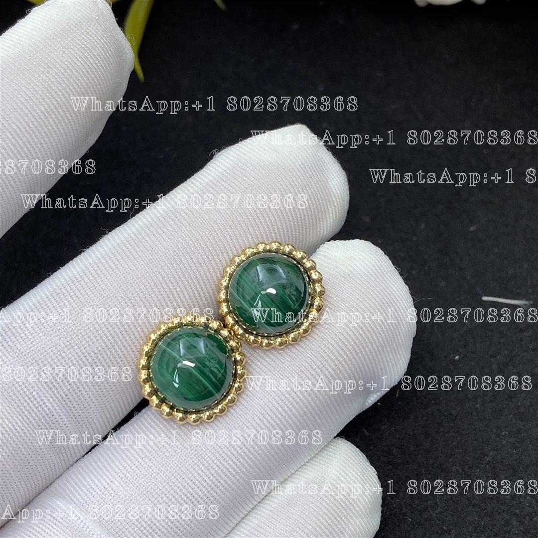 Van Cleef & Arpels Perlée couleurs earrings Yellow gold, Malachite VCARP4DS00