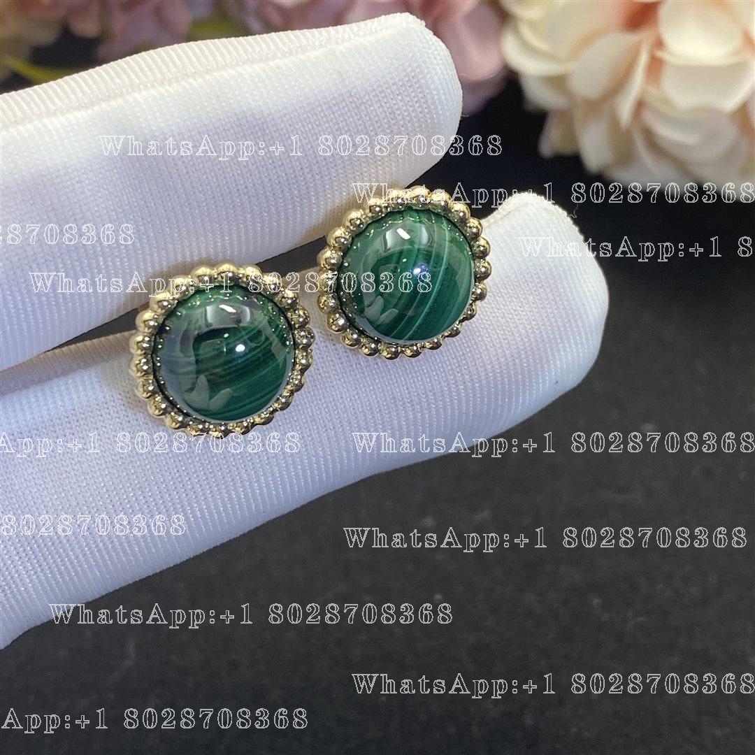 Van Cleef & Arpels Perlée couleurs earrings Yellow gold, Malachite VCARP4DS00