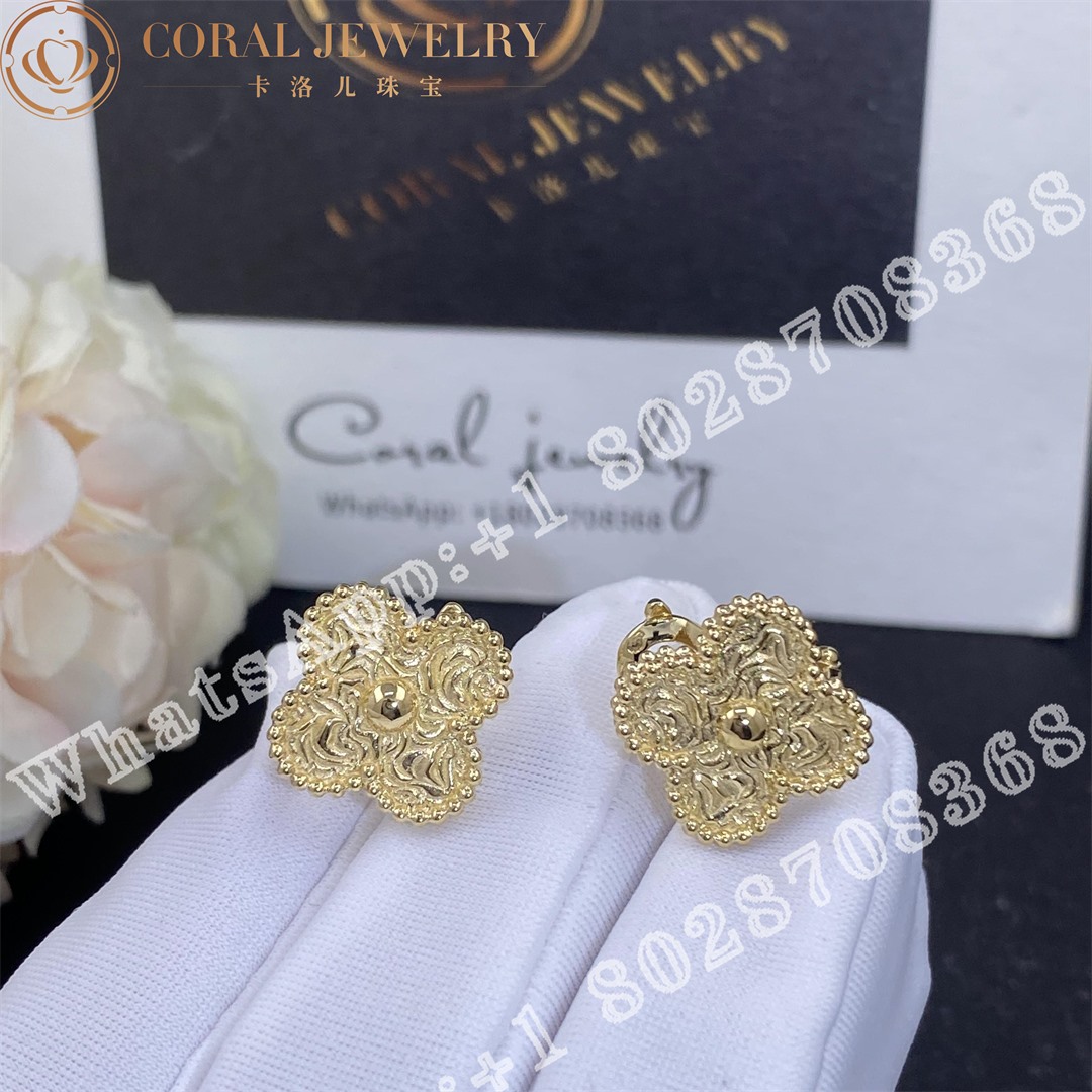 Van Cleef & Arpels Vintage Alhambra earrings Yellow gold VCARO1IH00 - Image 3