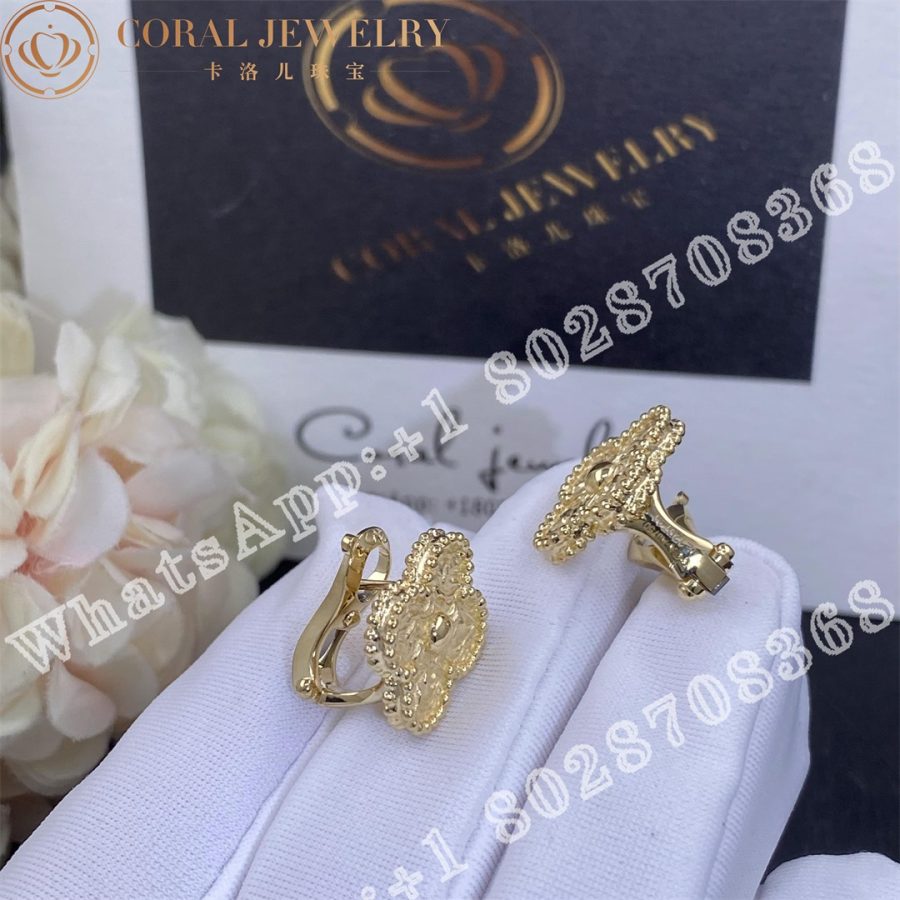 Van Cleef & Arpels Vintage Alhambra earrings Yellow gold VCARO1IH00 - Image 4