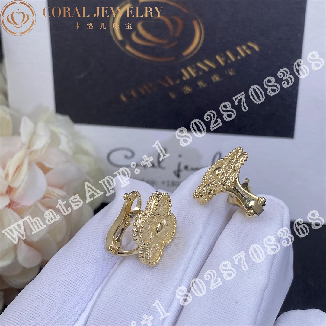 Van Cleef & Arpels Vintage Alhambra earrings Yellow gold VCARO1IH00 - Image 4