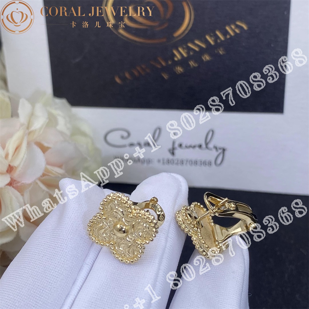 Van Cleef & Arpels Vintage Alhambra earrings Yellow gold VCARO1IH00 - Image 5