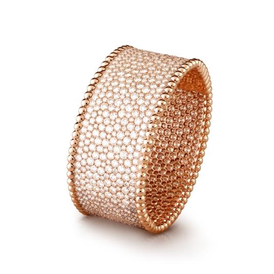 Van Cleef & Arpels Perlée diamonds bracelet, Rose gold VCARO2EX00