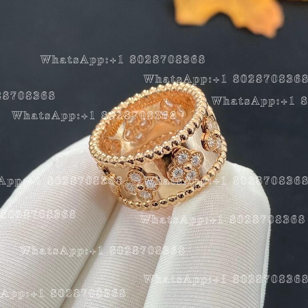 Van Cleef & Arpels Perlée clovers ring, Rose gold, Diamond VCARO9LN00