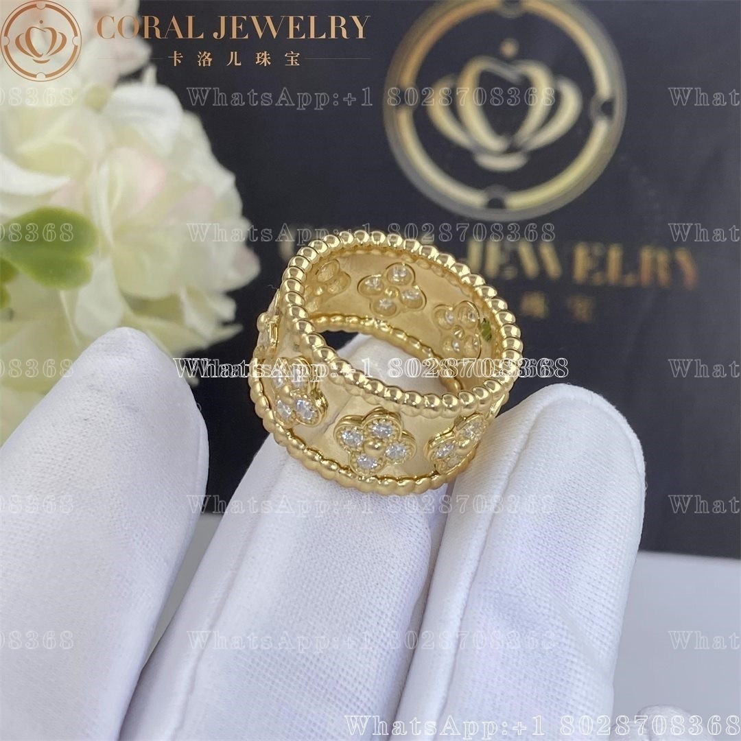 Van Cleef & Arpels Perlée clovers ring, Yellow gold, Diamond VCARO9LO00