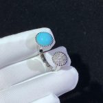 Van Cleef & Arpels Perlée couleurs Between the Finger ring White gold, Diamond, Turquoise VCARO9SW00
