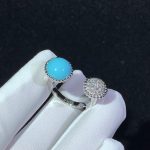 Van Cleef & Arpels Perlée couleurs Between the Finger ring White gold, Diamond, Turquoise VCARO9SW00