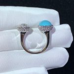 Van Cleef & Arpels Perlée couleurs Between the Finger ring White gold, Diamond, Turquoise VCARO9SW00