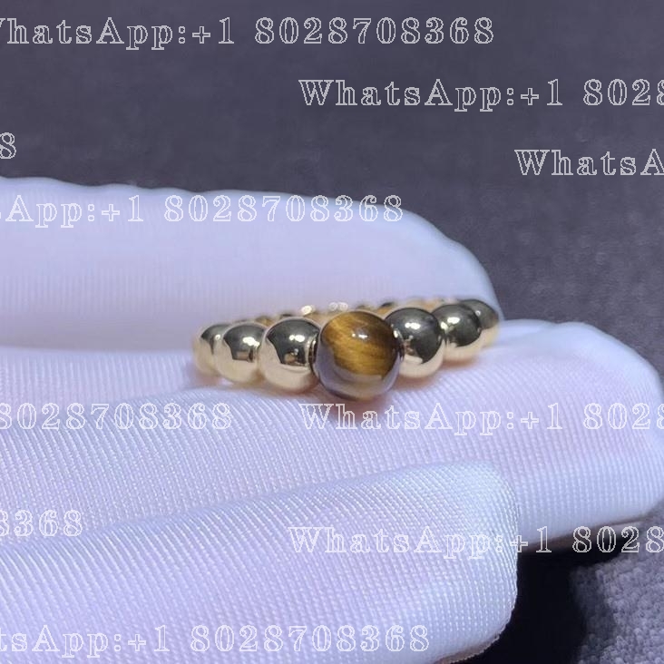 Van Cleef & Arpels Perlée couleurs variation ring Yellow gold, Tiger's Eye