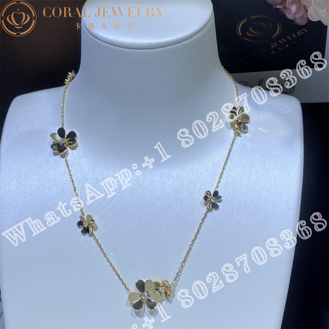 Van Cleef Arpels Frivole Necklace 9 Flowers Yellow Gold Diamond Vcard31500 Coral (3)