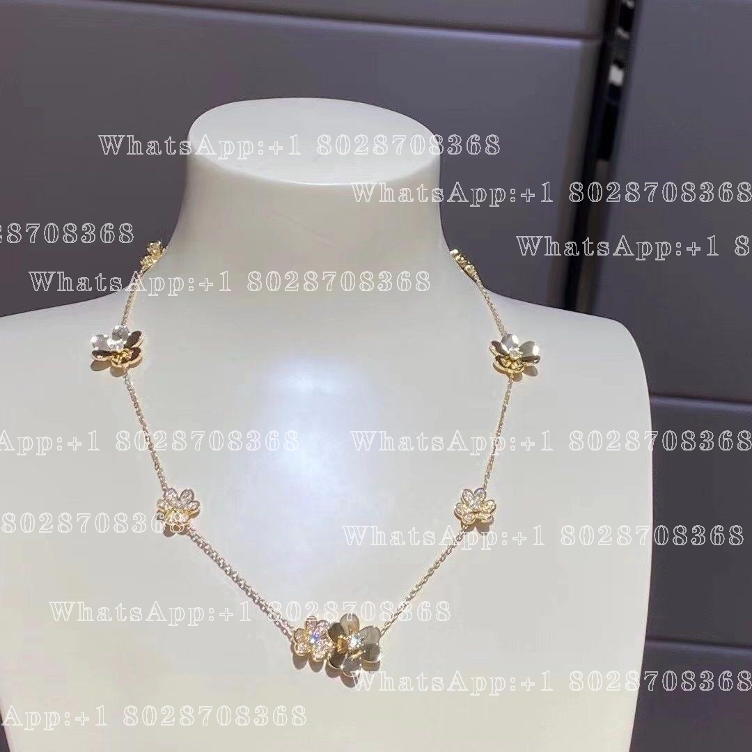 Van Cleef & Arpels Frivole necklace, 9 flowers Yellow gold, Diamond VCARP3W600