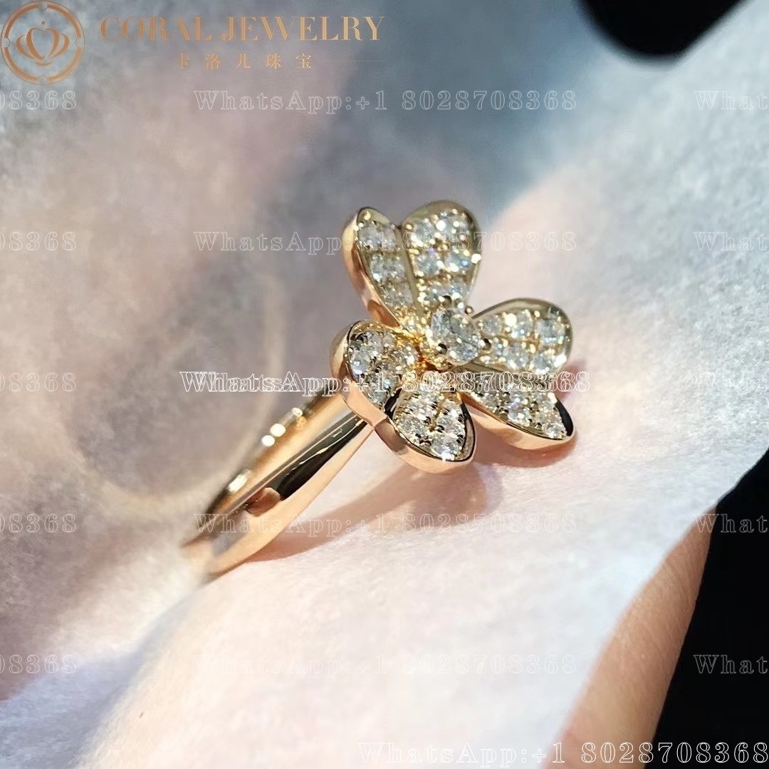 Van Cleef & Arpels Frivole ring, 1 flower, small model Yellow gold, Diamond VCARP2V000