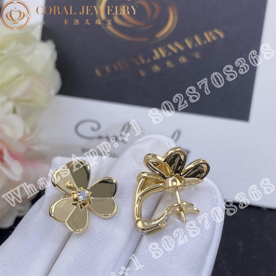 Van Cleef & Arpels Frivole earrings, small model Yellow gold, Diamond VCARB65700 - Image 4