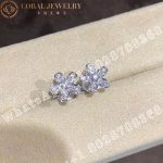 Van Cleef & Arpels Socrate earstuds, 1 flower White gold, Diamond VCARG44100 - Image 4