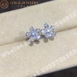 Van Cleef & Arpels Socrate earstuds, 1 flower White gold, Diamond VCARG44100 - Image 3