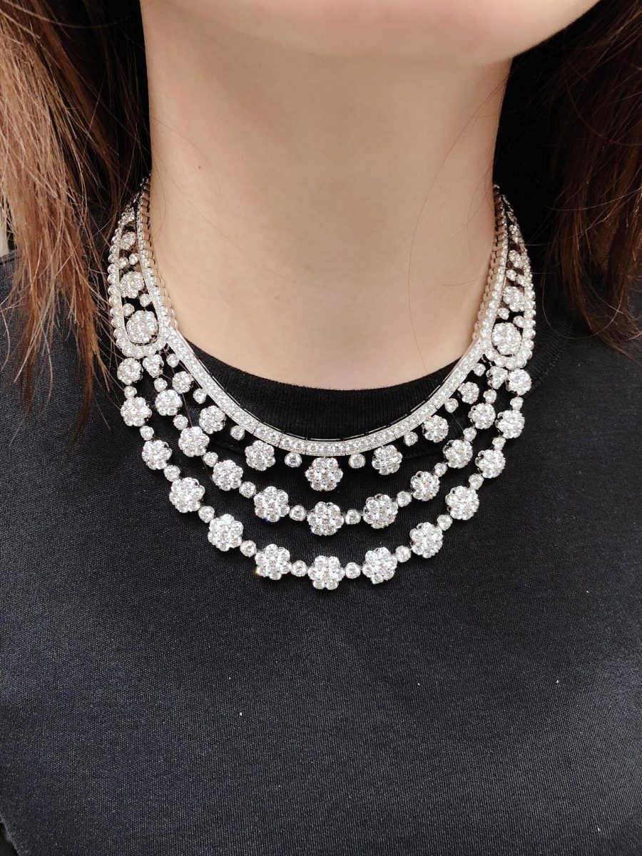 Van Cleef & Arpels Snowflake transformable necklace Platinum, Diamond VCARP39500