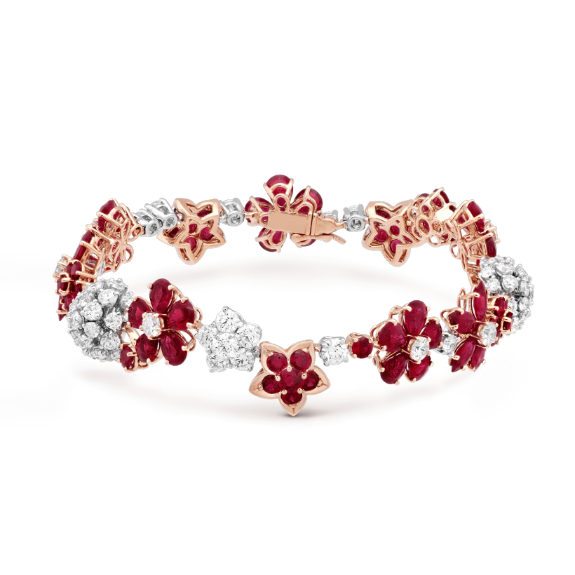 Van Cleef & Arpels Folie des Prés bracelet Rose gold, Diamond, Ruby VCARP47S00