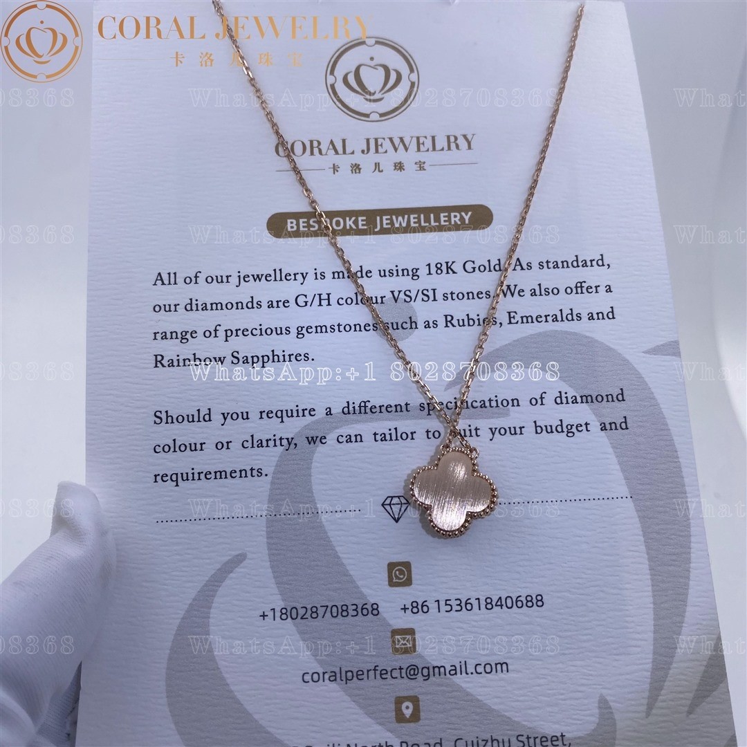 Van Cleef & Arpels Vintage Alhambra 2014 Holiday Diamond Pendant Necklace Grey Mother of Pearl
